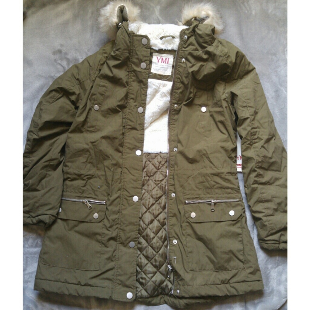 NWT | Olive Army Green Anorak Jacket w/ Fur Hood
